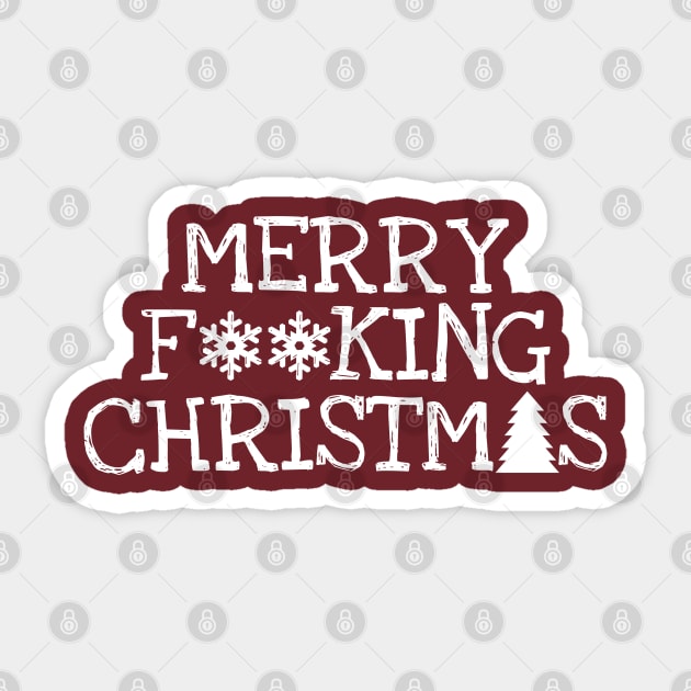 Rude Merry Fucking Christmas Ugly Xmas Sticker by atomguy